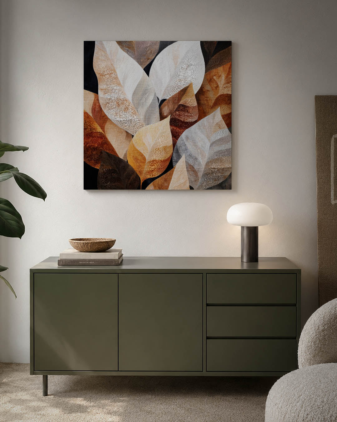 Organische bladvormen Kunstwerk