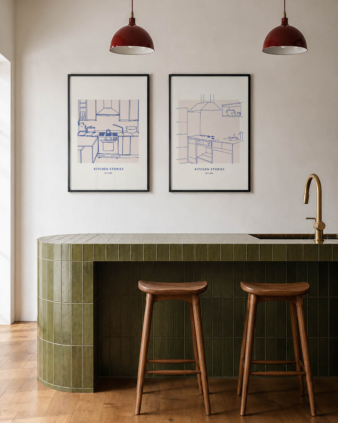 Keukenlijnenspel Posterset