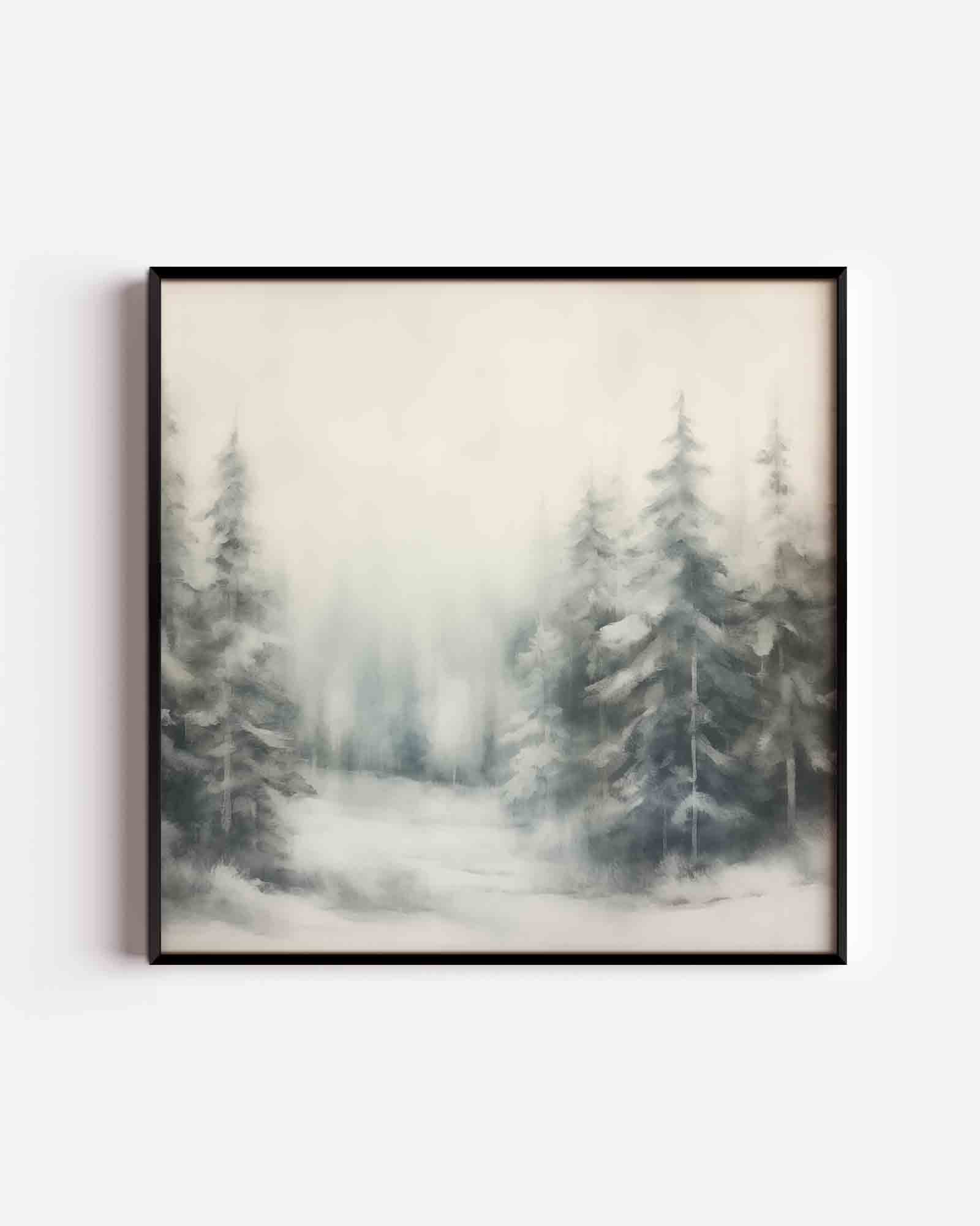 Mistig boslandschap Poster
