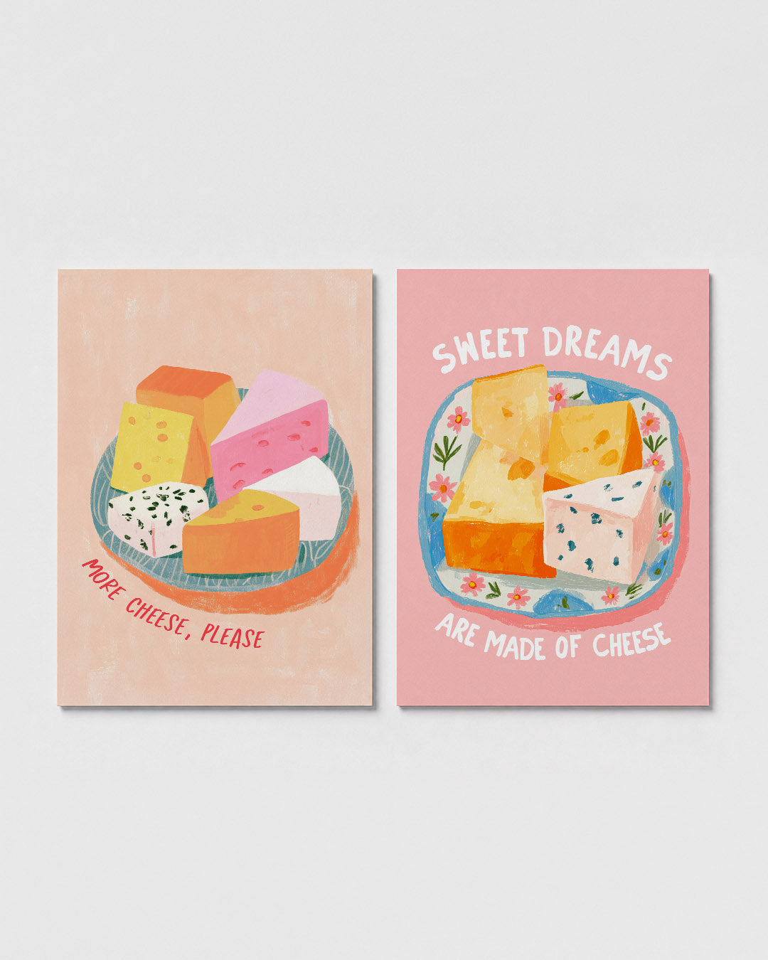Kleurrijke kaasvlakken Posterset