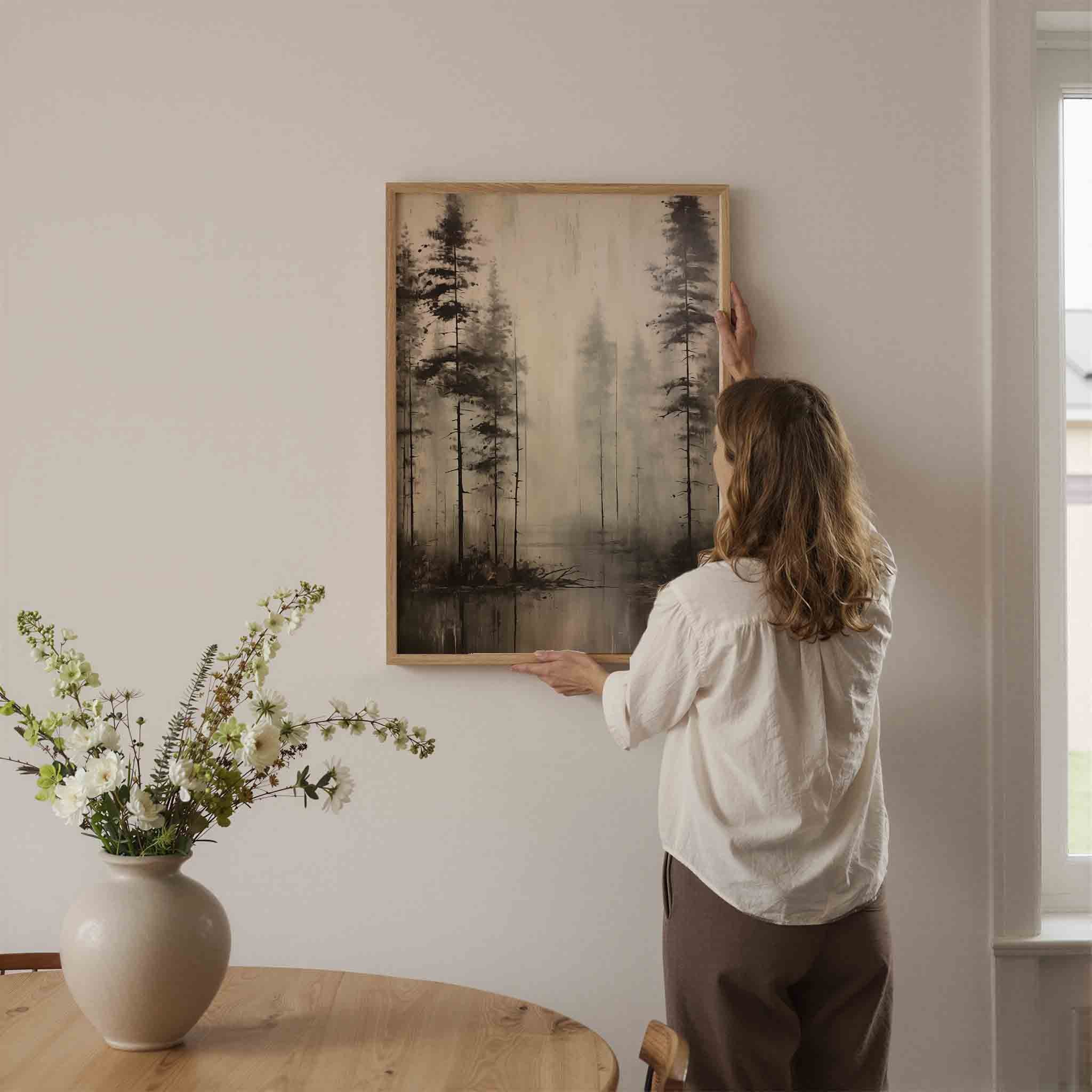 Mistige bomen Poster