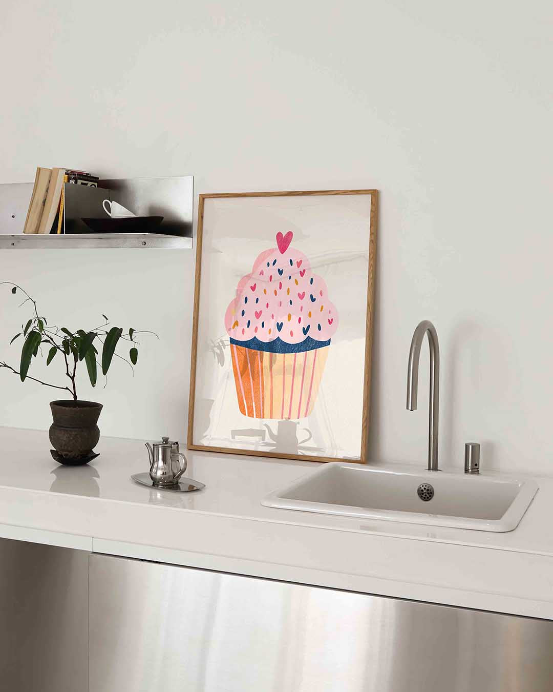 Cupcake met hartjes Poster
