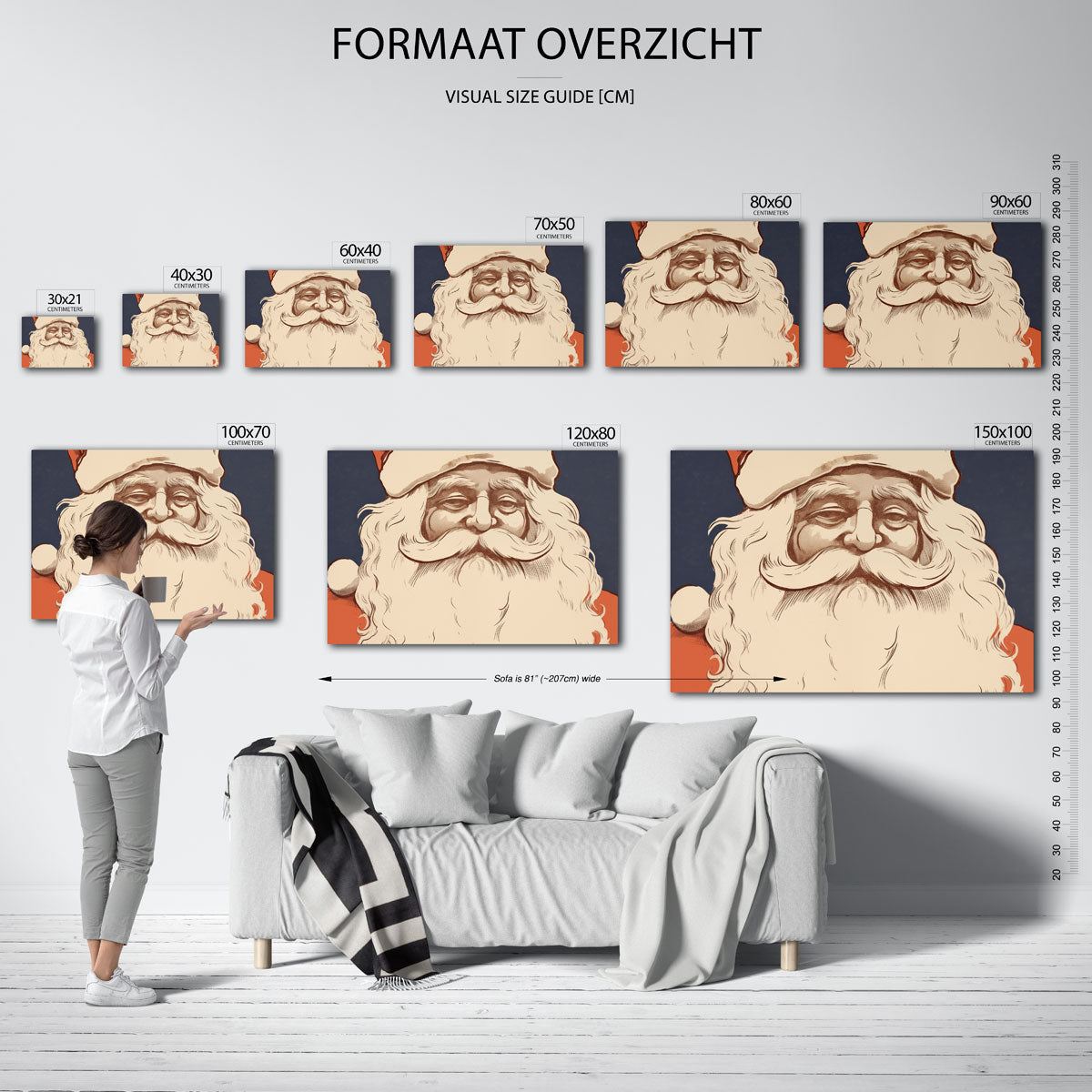Kerstman portret Poster
