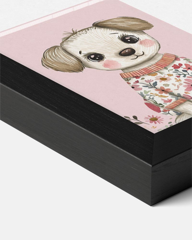 Lieve Puppy Bloemenposter-WallArtistic