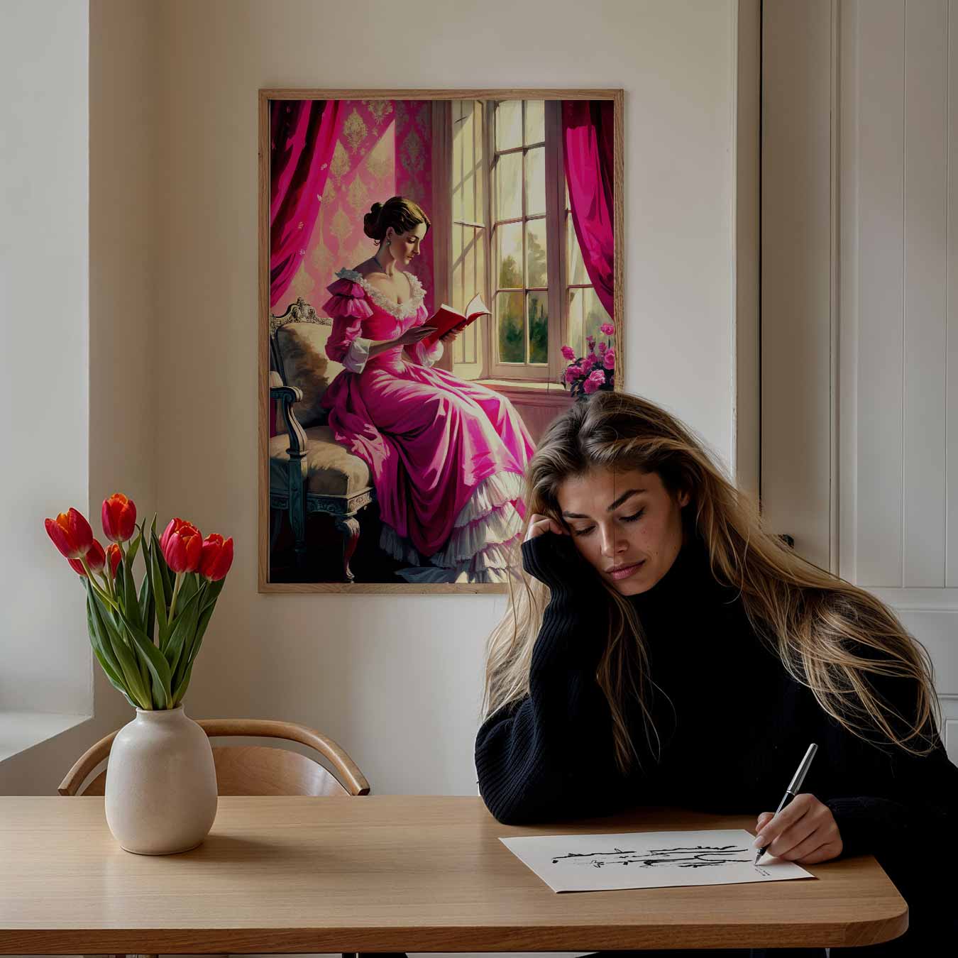 Dromerige Leeshoek Poster-WallArtistic
