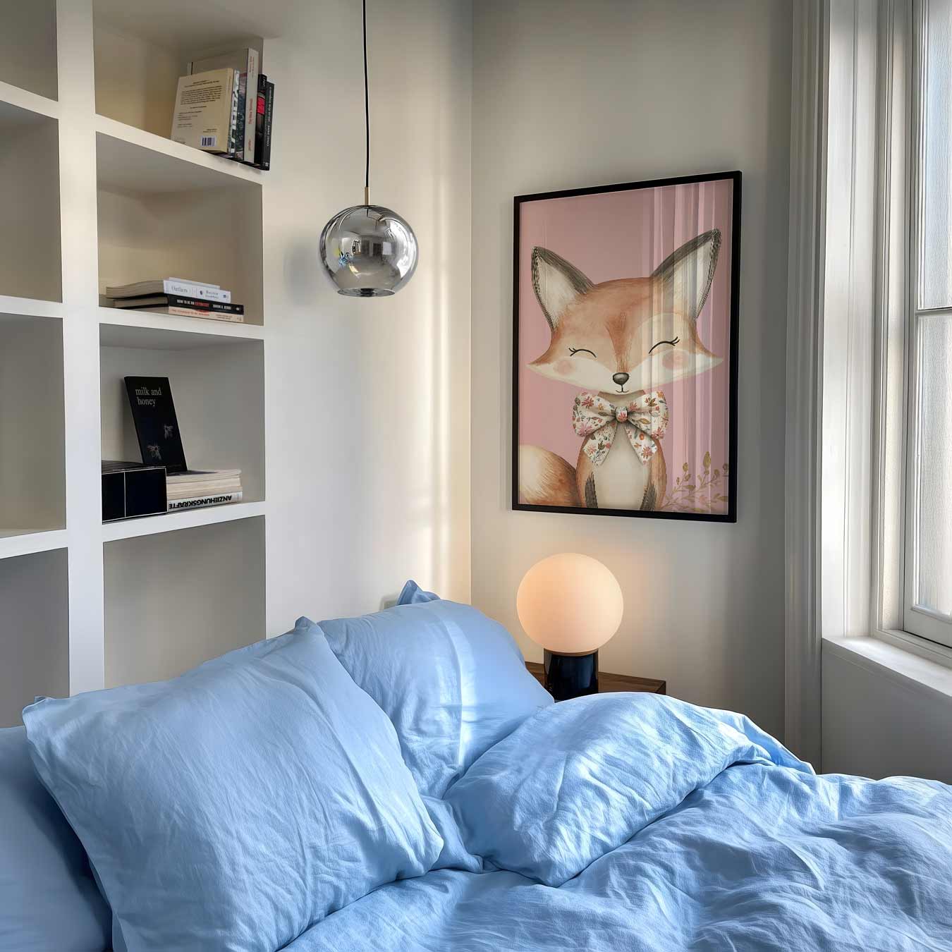 Schattige Vos met Strik Poster-WallArtistic
