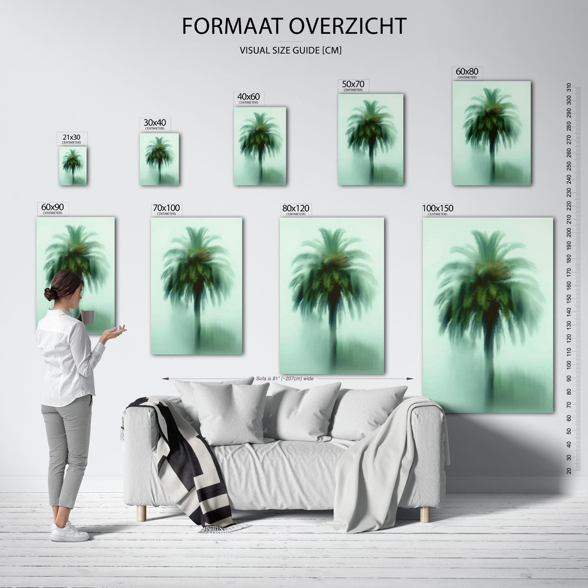 Vervagende palmboom Poster
