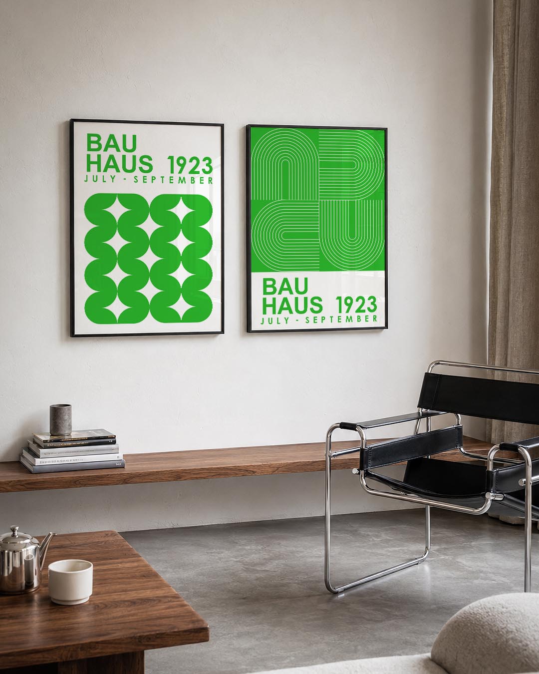 Groene vormritme Posterset