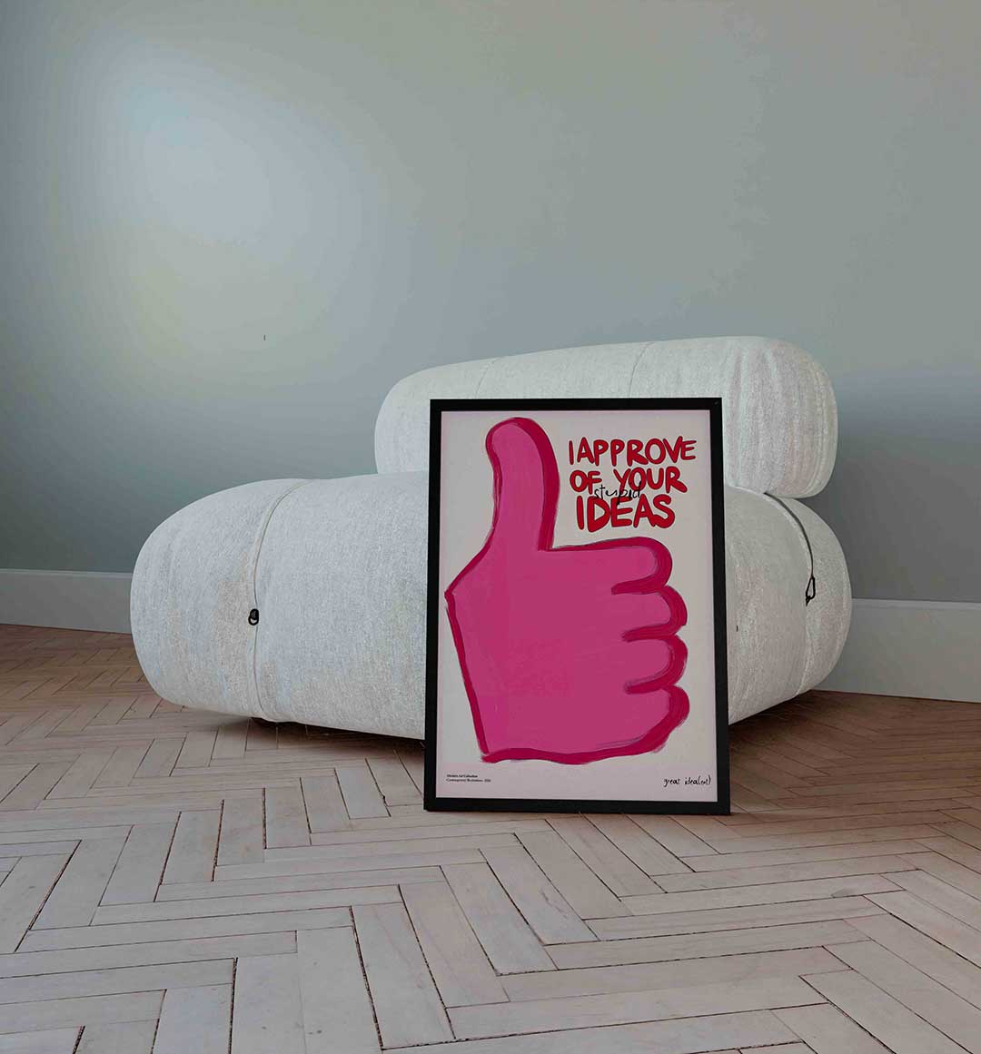 Roze duim omhoog Poster