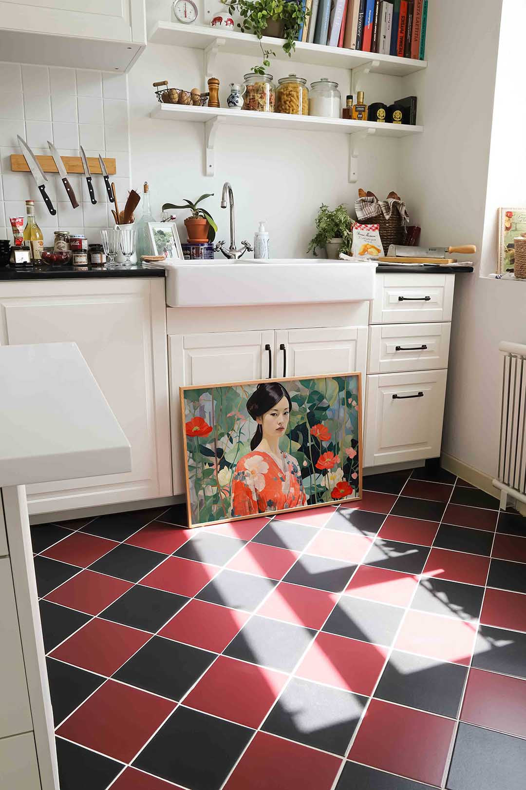 Vrouw in bloemen Poster