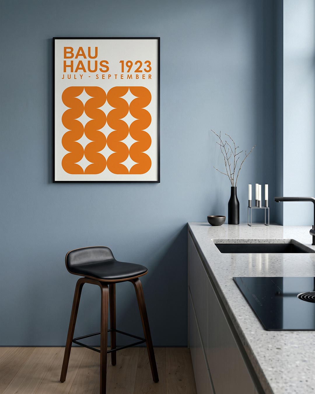 Oranje vormritme Poster