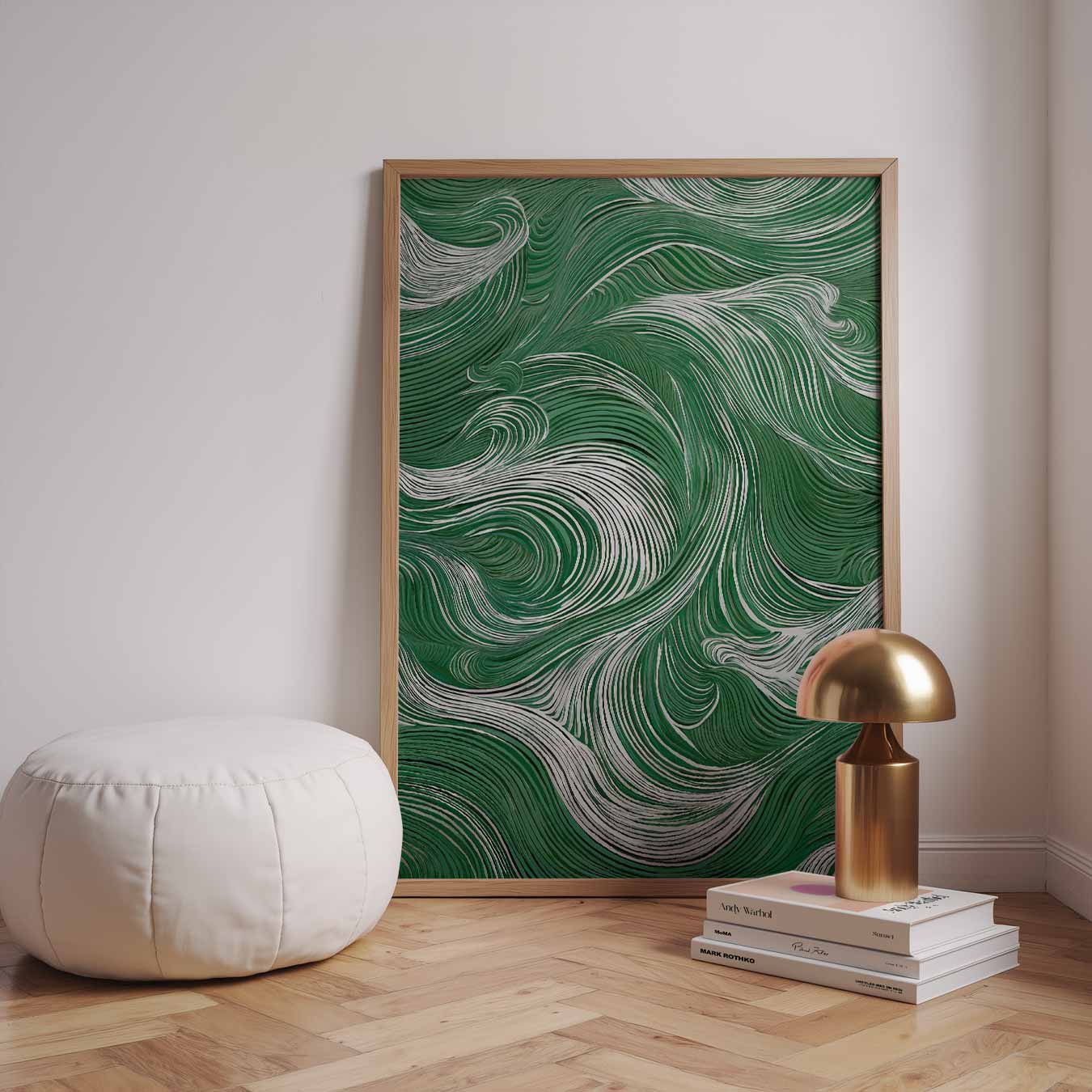 Golvende Groene Harmonie Poster-WallArtistic
