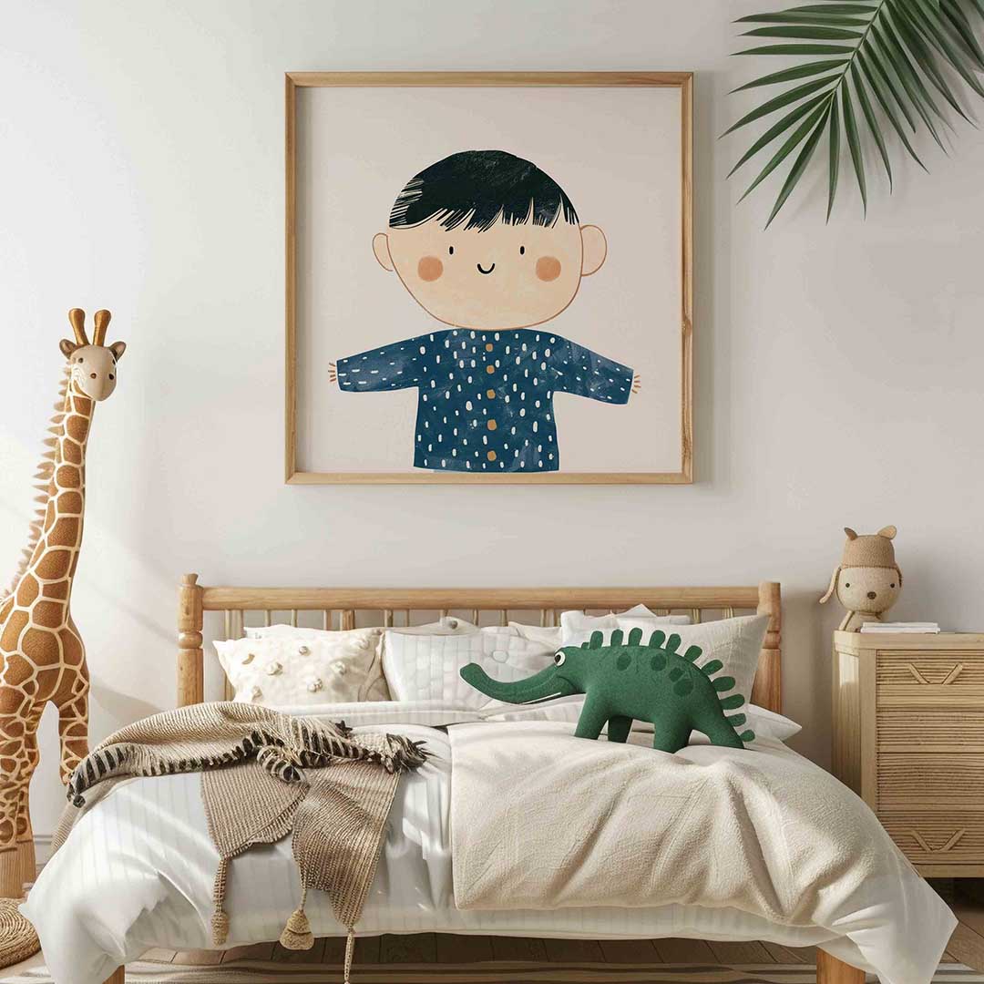 Kind met blauwe trui Poster
