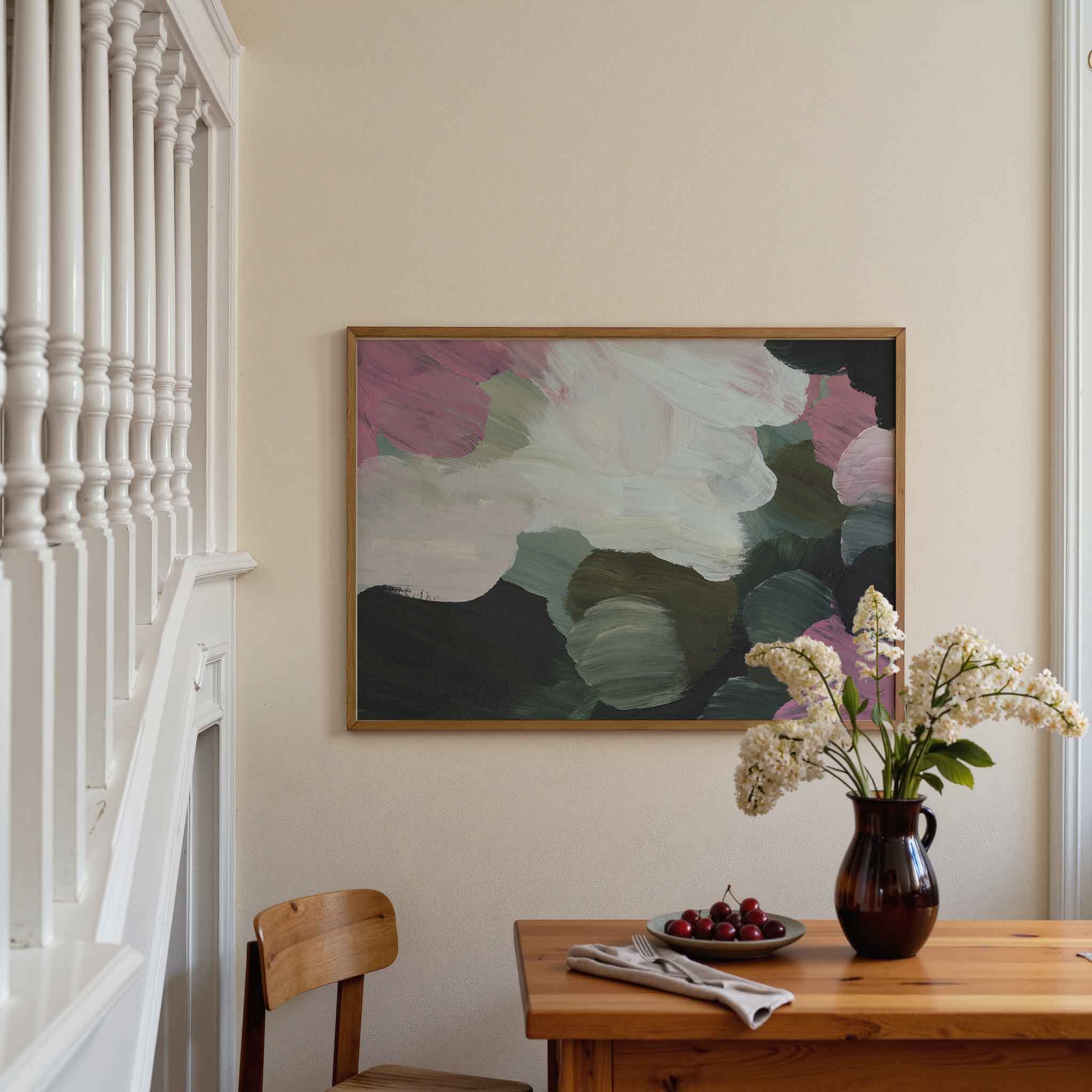 Abstracte penseelstreken Poster