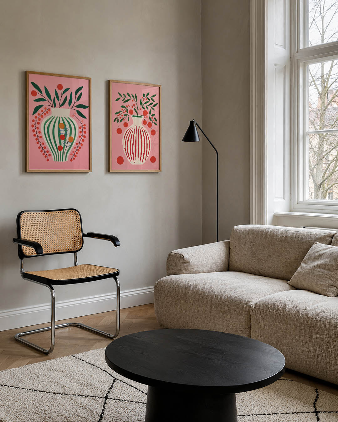 Bloemenvorm en kleur Posterset