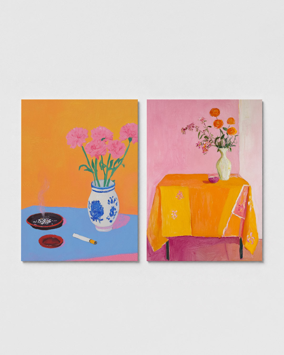 Bloemen en rook Posterset