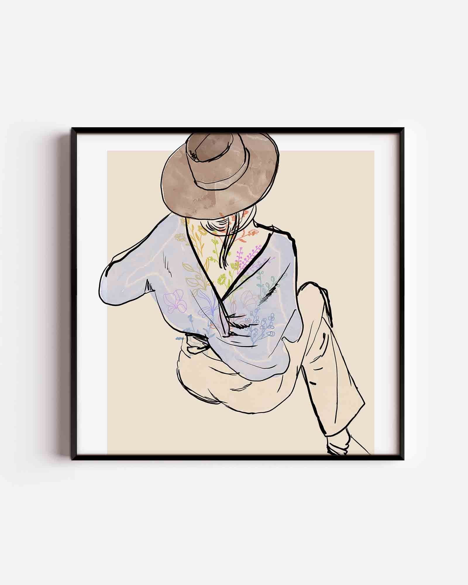 Vrouw met hoed Poster