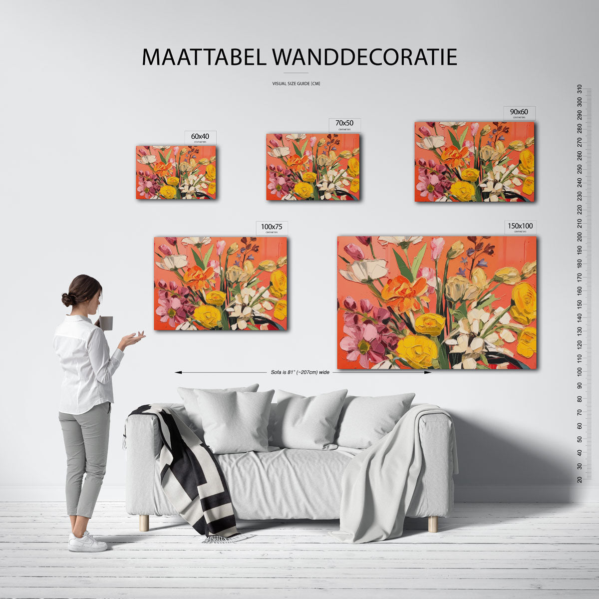 Bloemrijke compositie Kunstwerk
