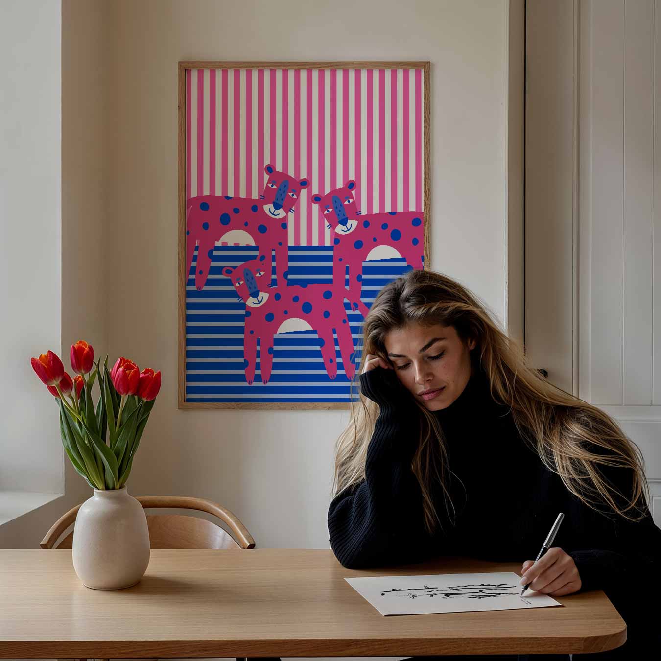 Speelse Luipaarden Poster-WallArtistic