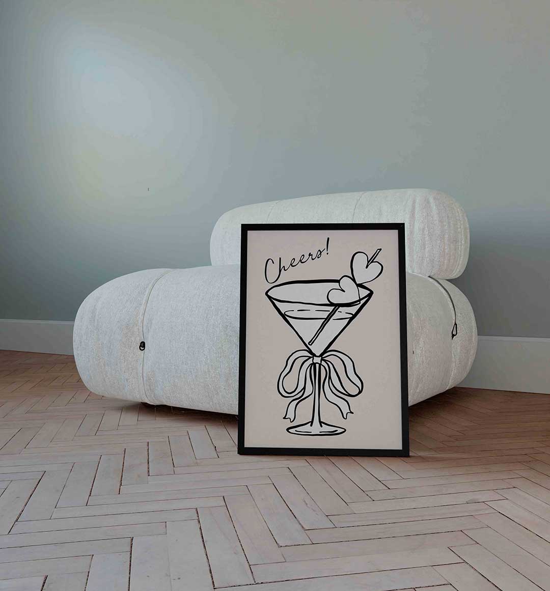 Cheers cocktailglas Poster