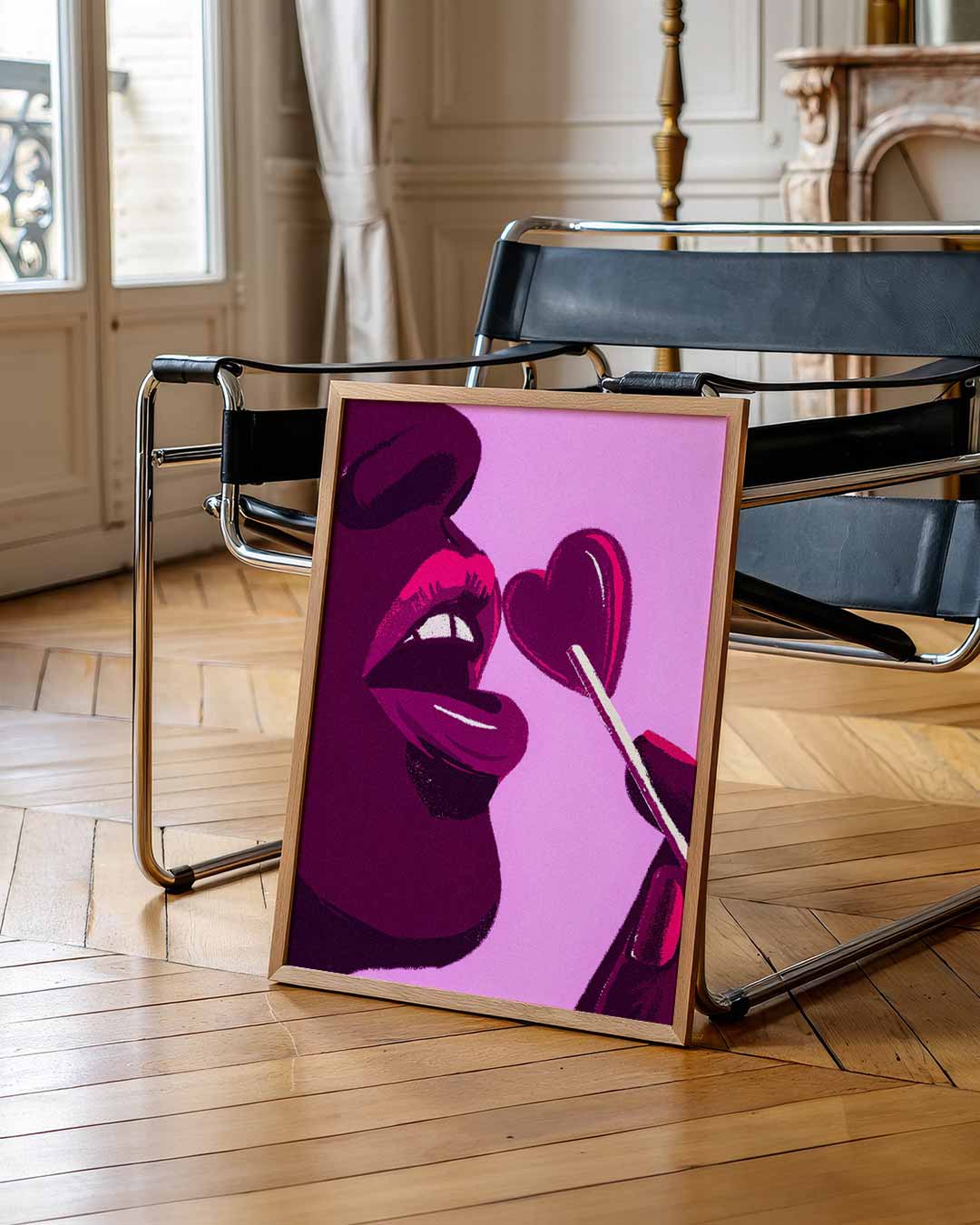 Sensuele Hartvormige Lolly Poster-WallArtistic