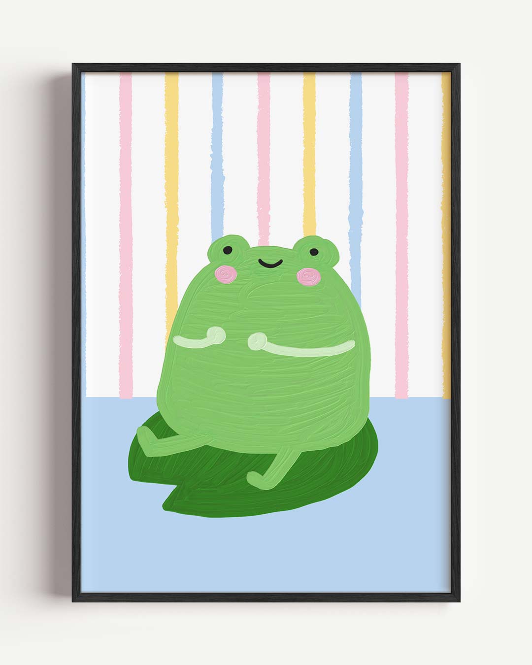 Lieve Kikker Op Blad Poster-WallArtistic