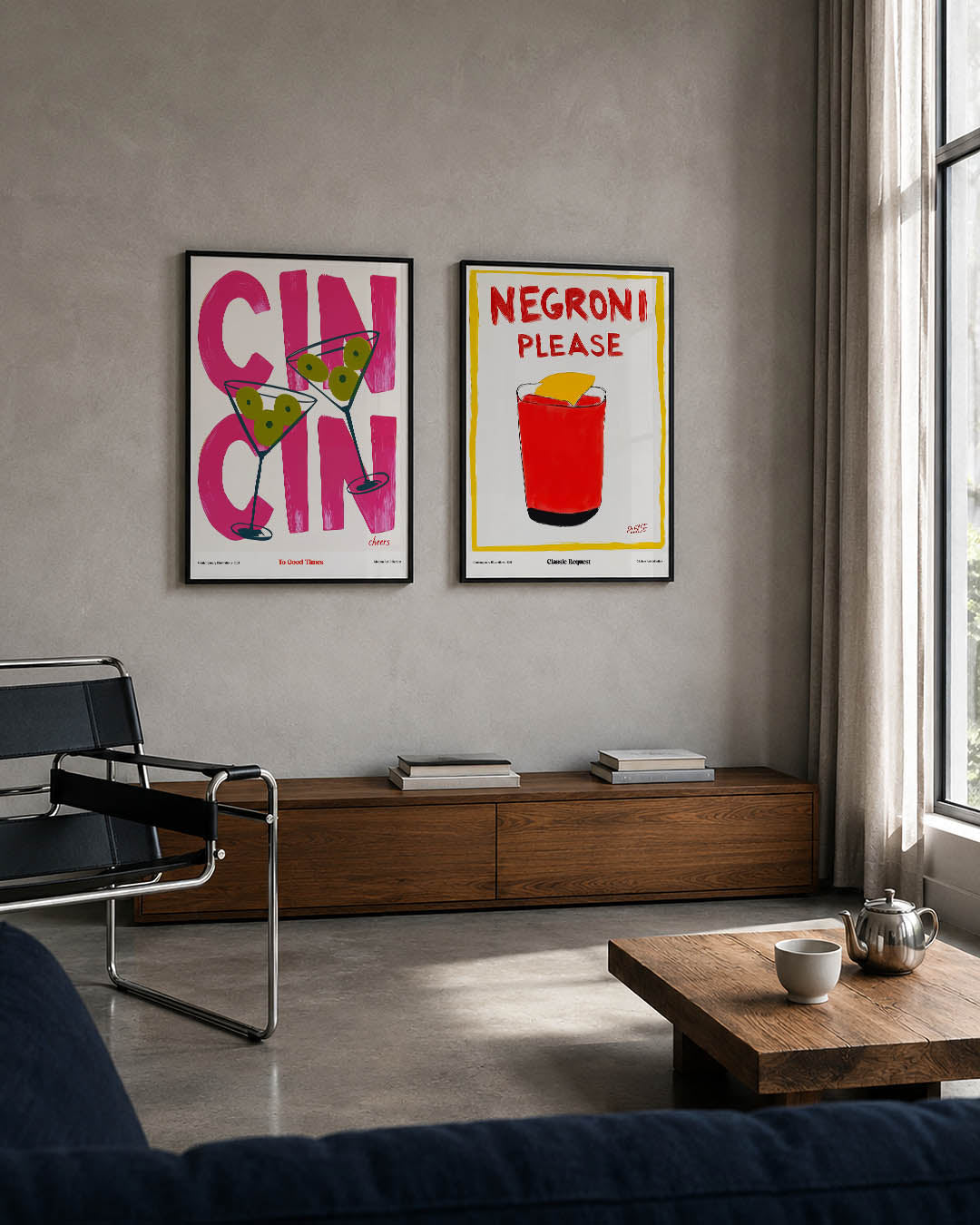 Vrolijke cocktailkleuren Posterset