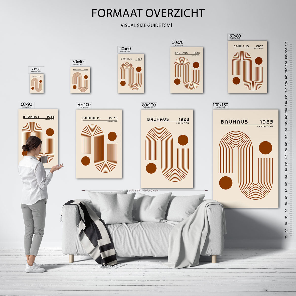Lijnen en cirkel Poster