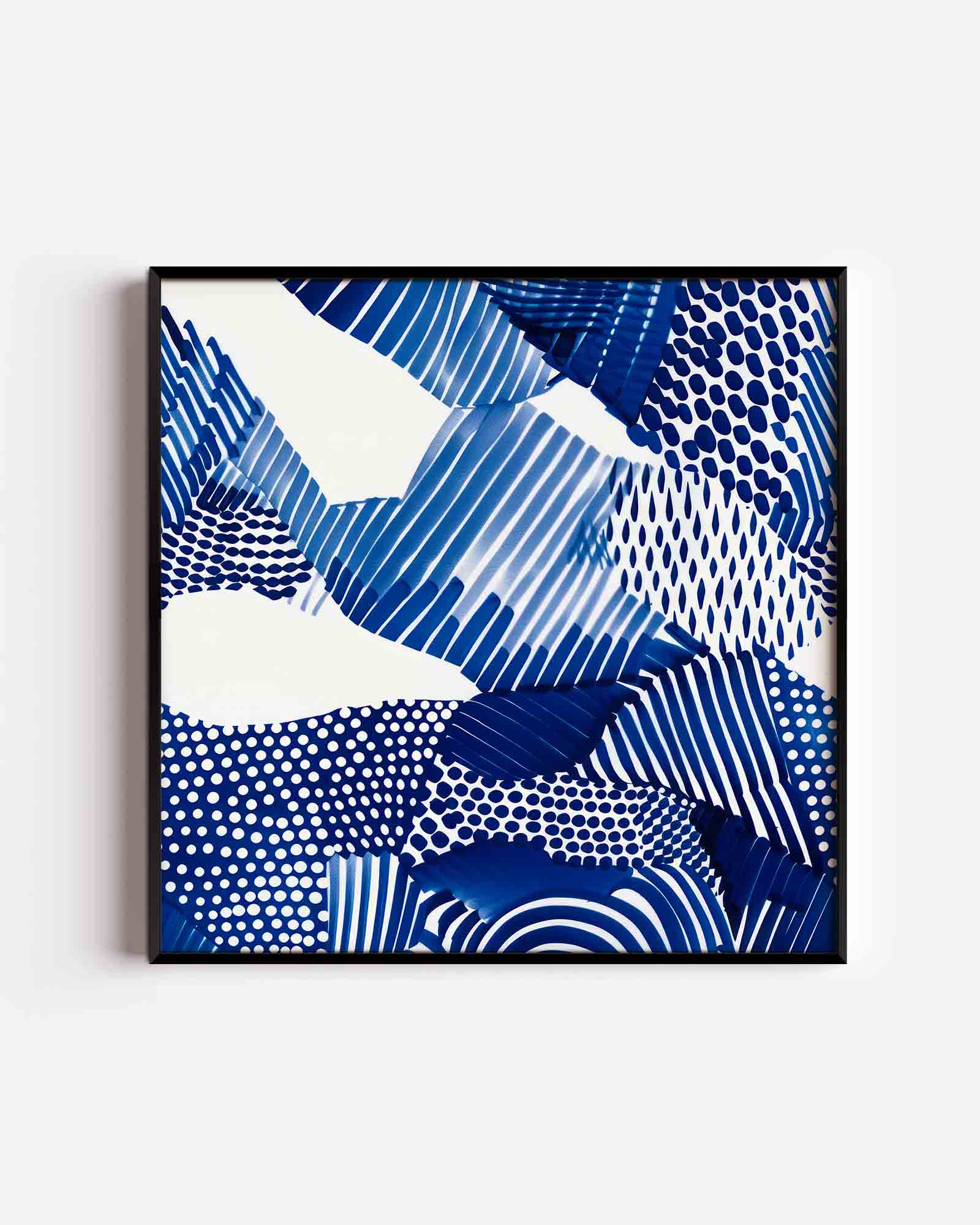 Abstracte blauwe patronen Poster