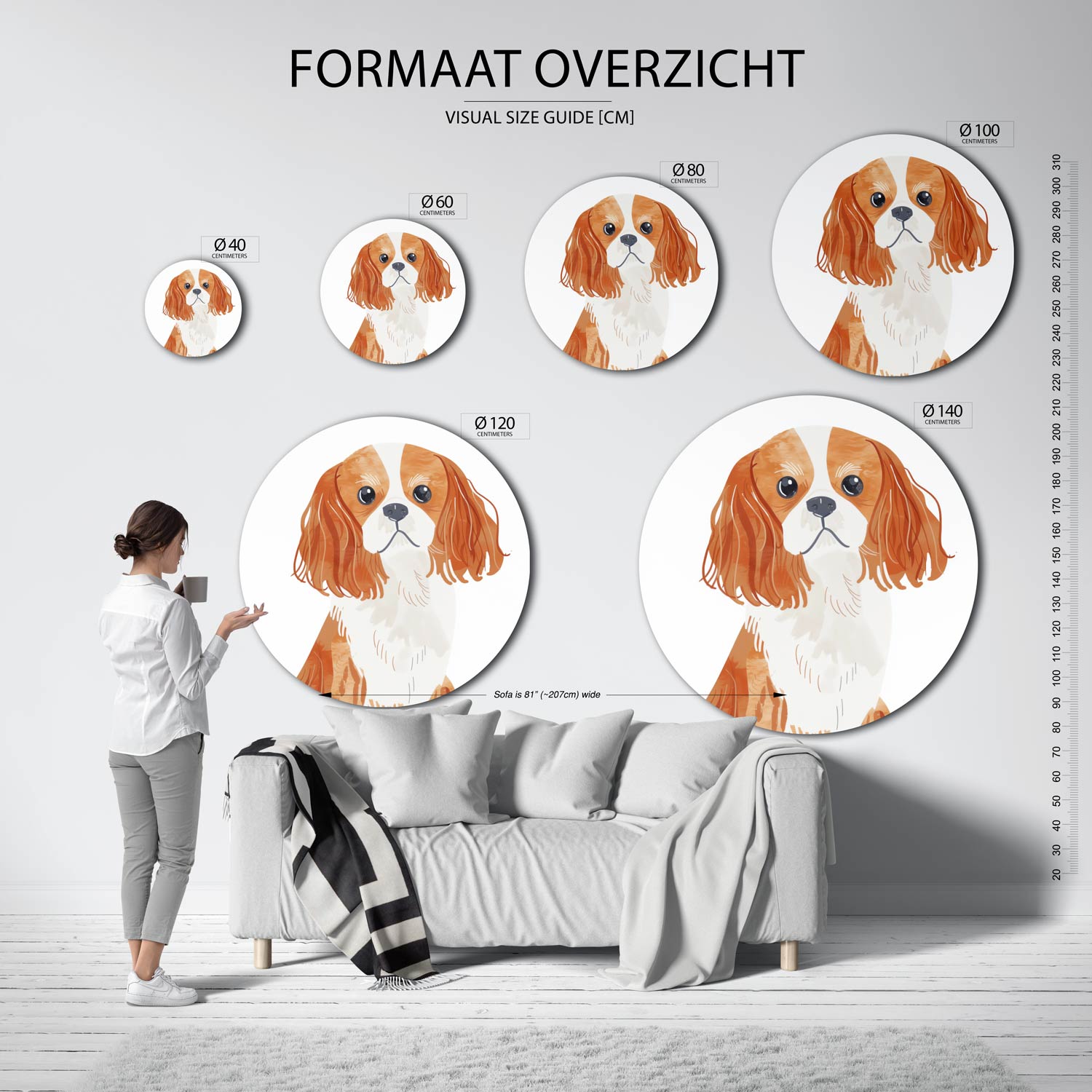 Hond met lange oren Muurcirkel