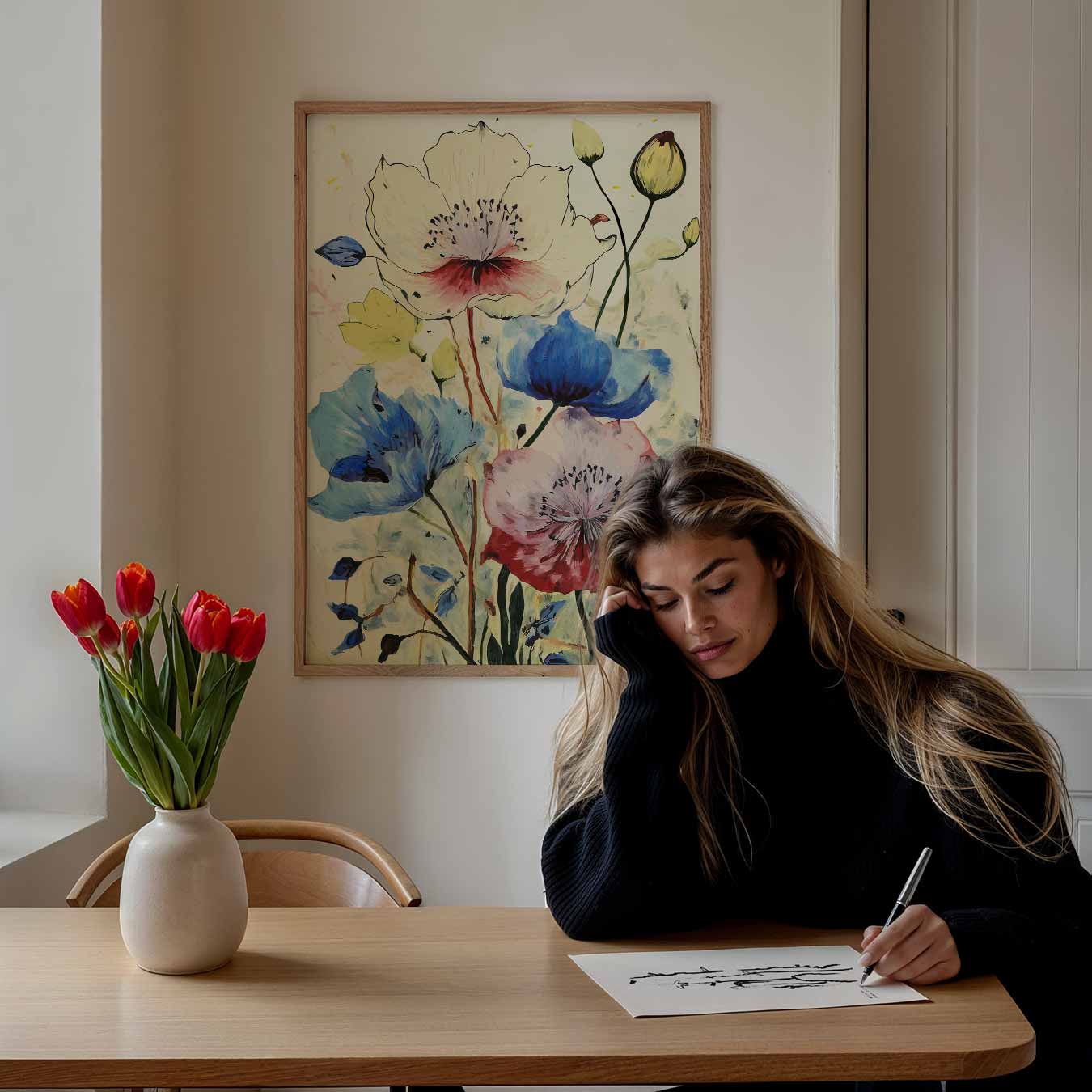 Bloemenpracht op Canvas Poster-WallArtistic