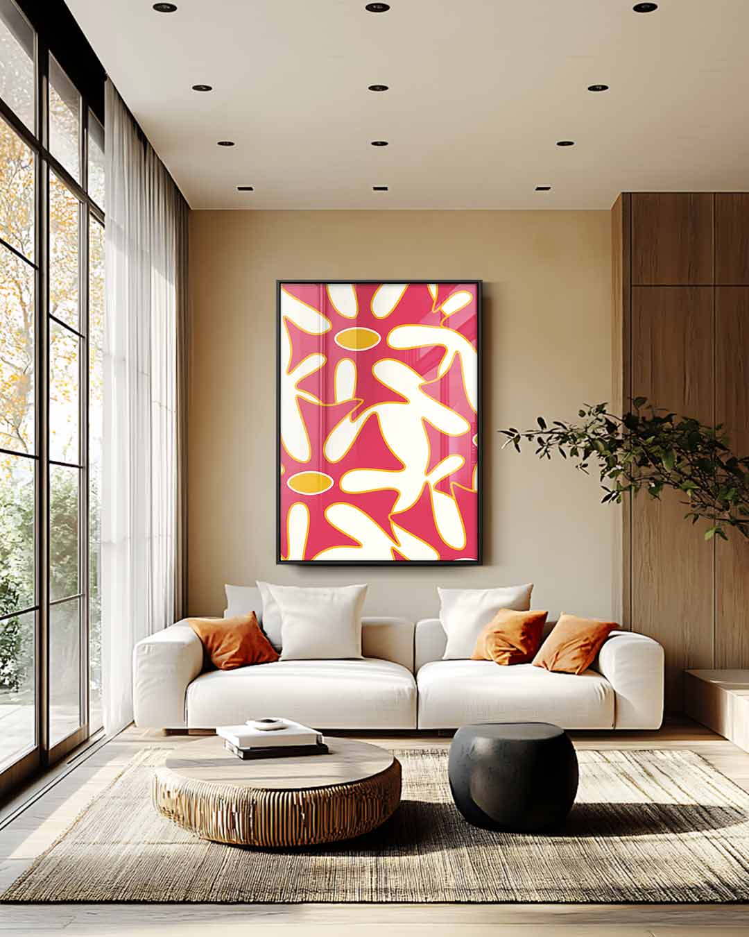 Vrolijke Bloemenpracht Kunstwerk-canvas-dibond-plexiglas-wanddecoratie-WallArtistic