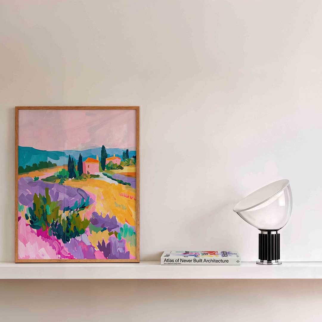 Landschap met lavendel Poster