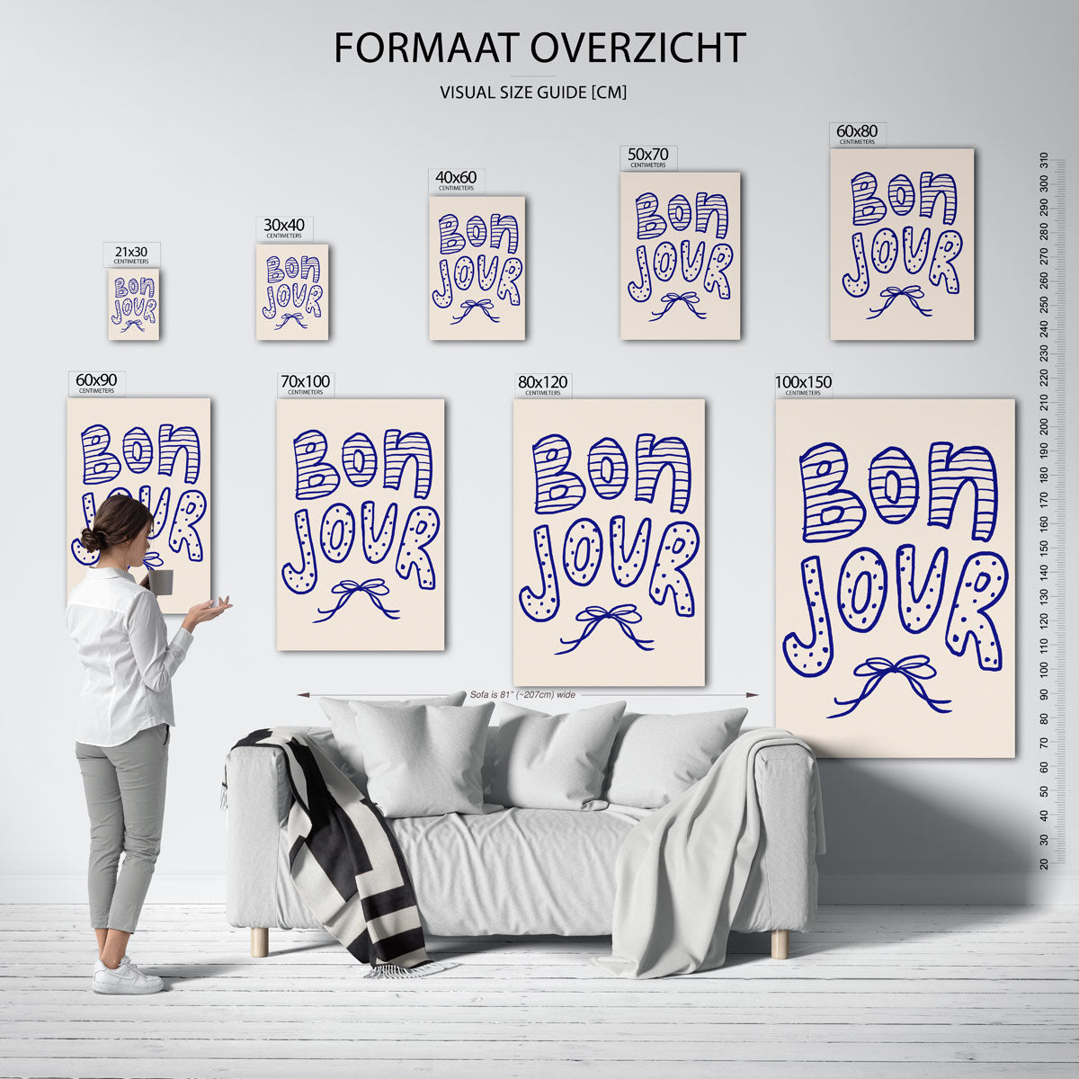 Bonjour typografie Poster