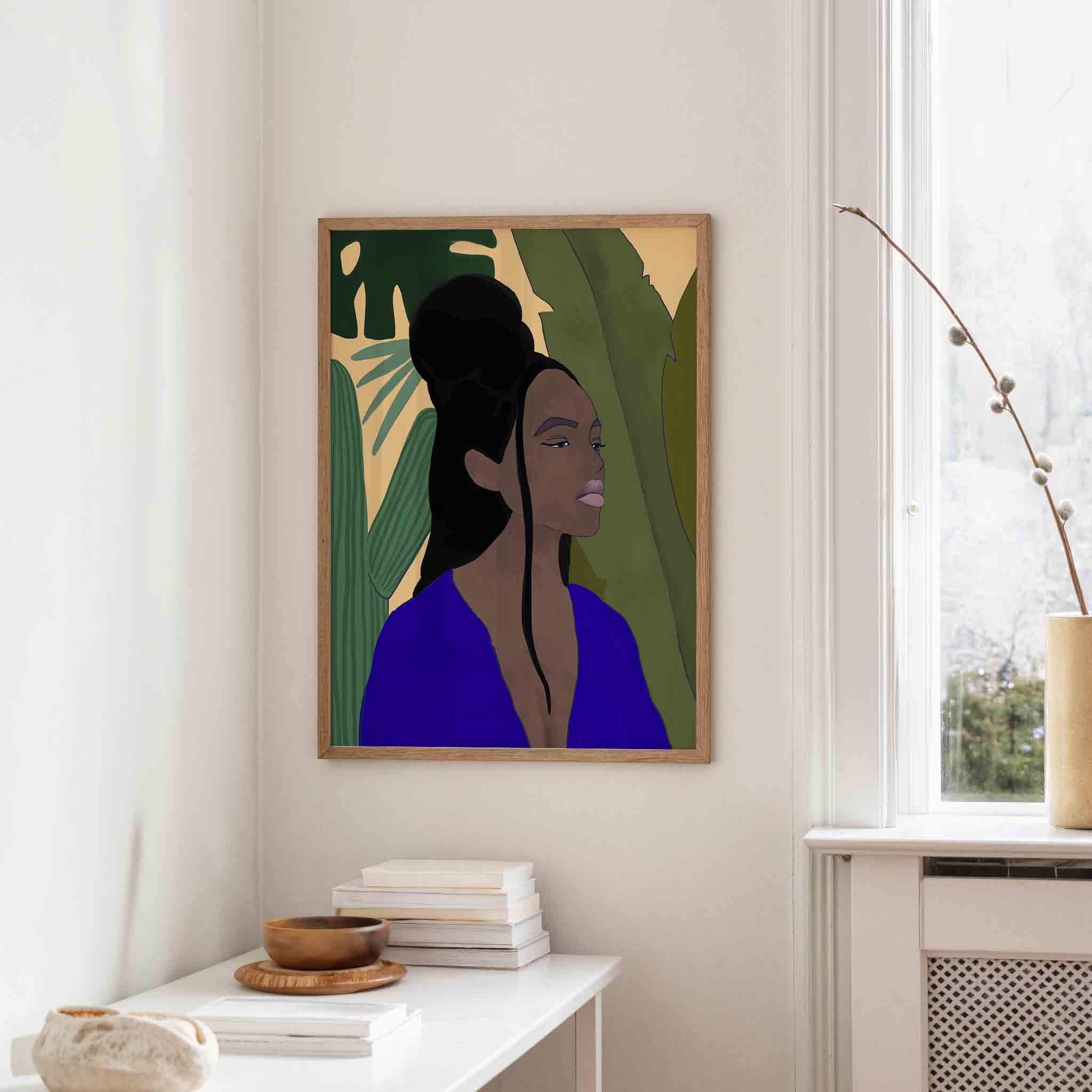 Vrouw met planten Poster