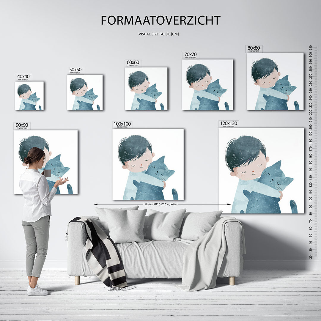 Kind met kat Kunstwerk