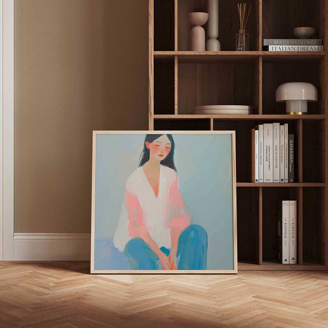 Vrouw in pasteltinten Poster