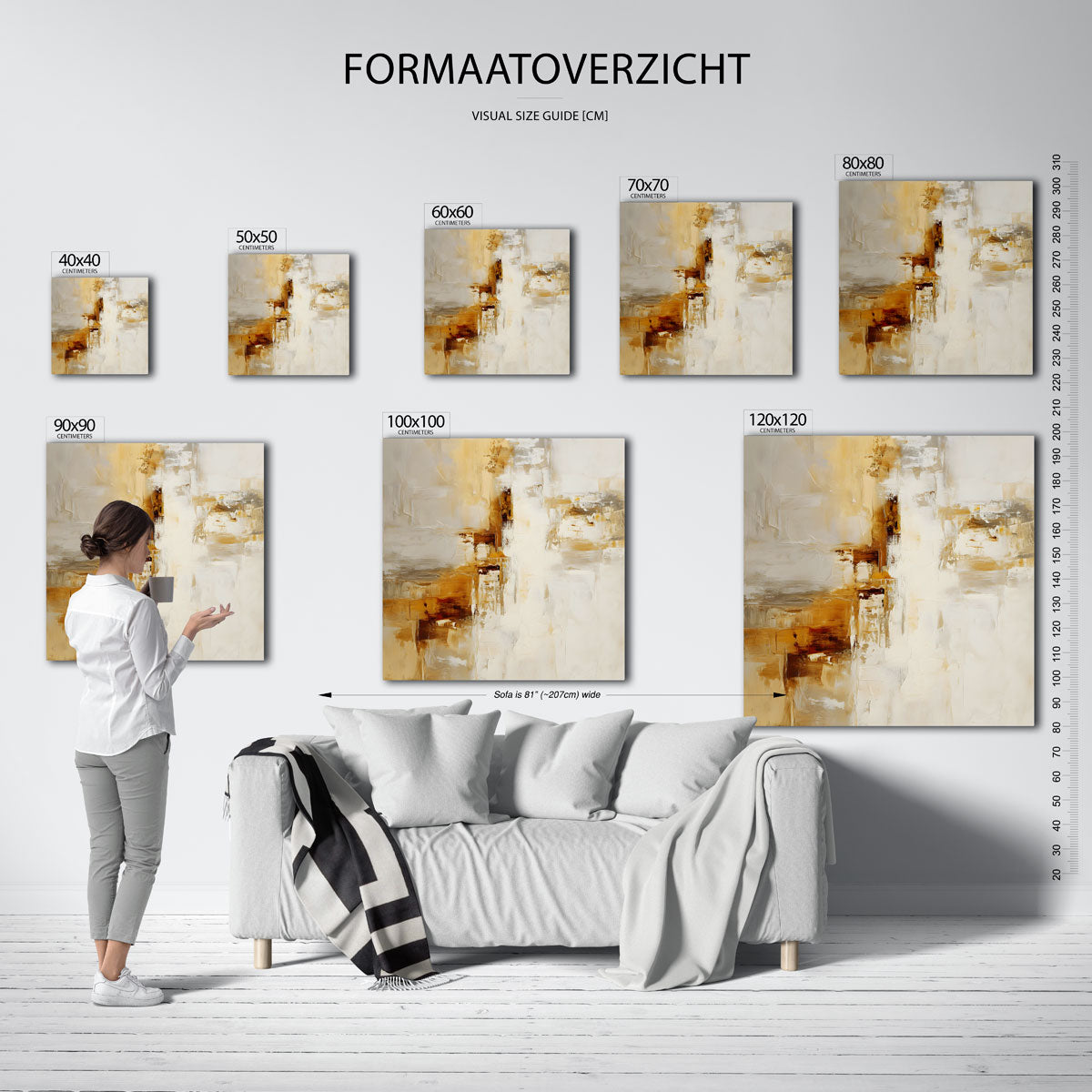 Abstracte beige en bruine Poster