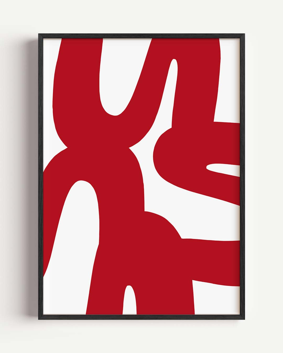 Moderne Abstracte Rood-Witte Poster-WallArtistic