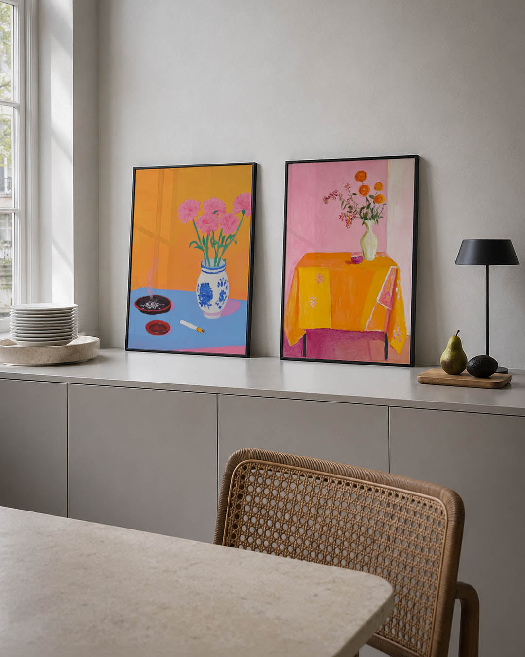 Bloemen en rook Posterset