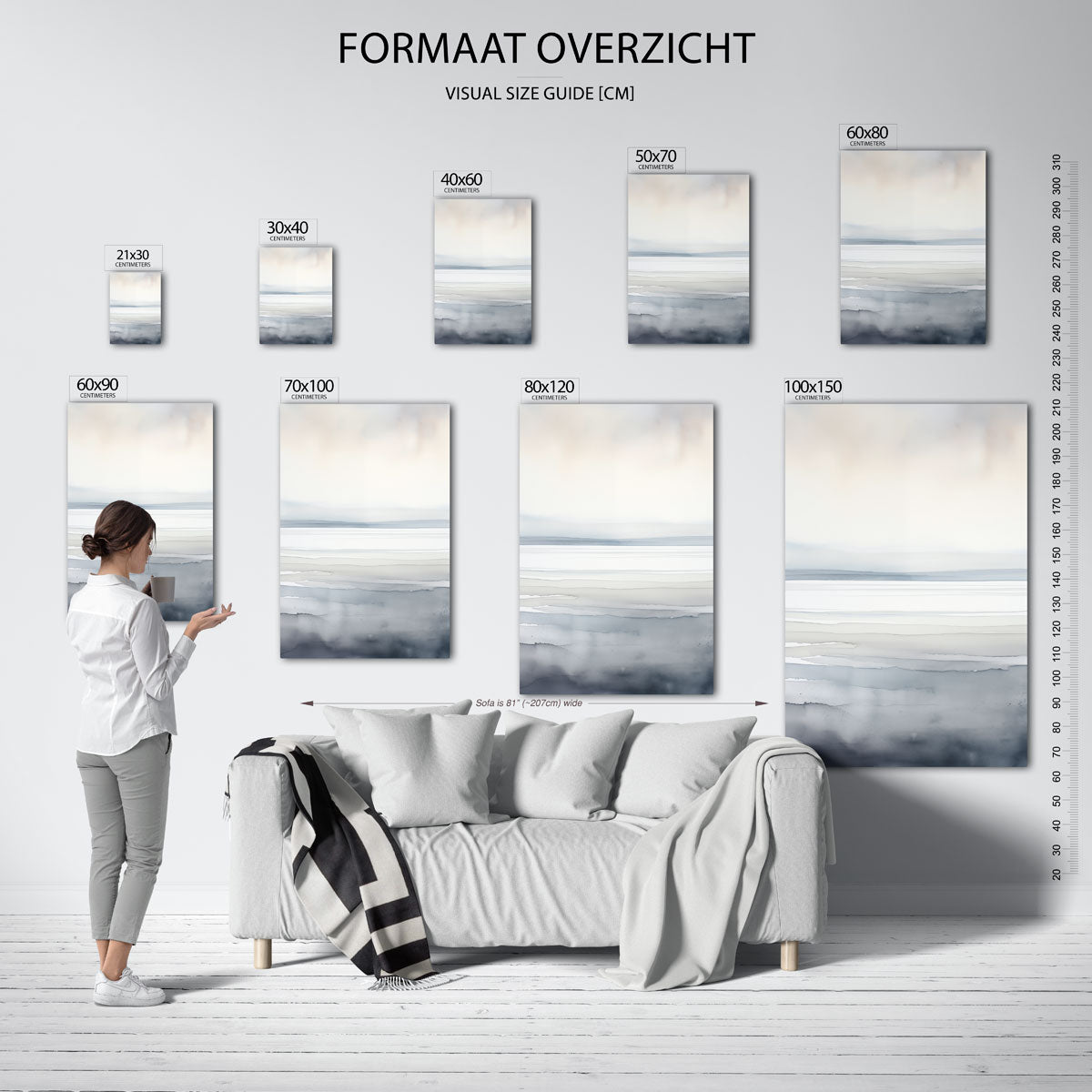 Landschap in zachte tinten Poster