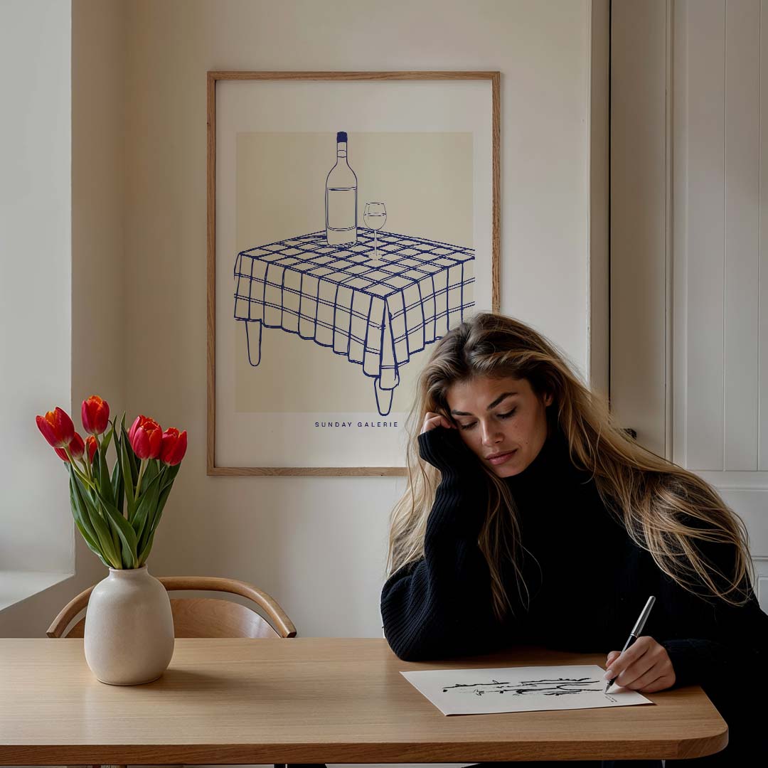 Stijlvolle Tafeldroom Poster-WallArtistic