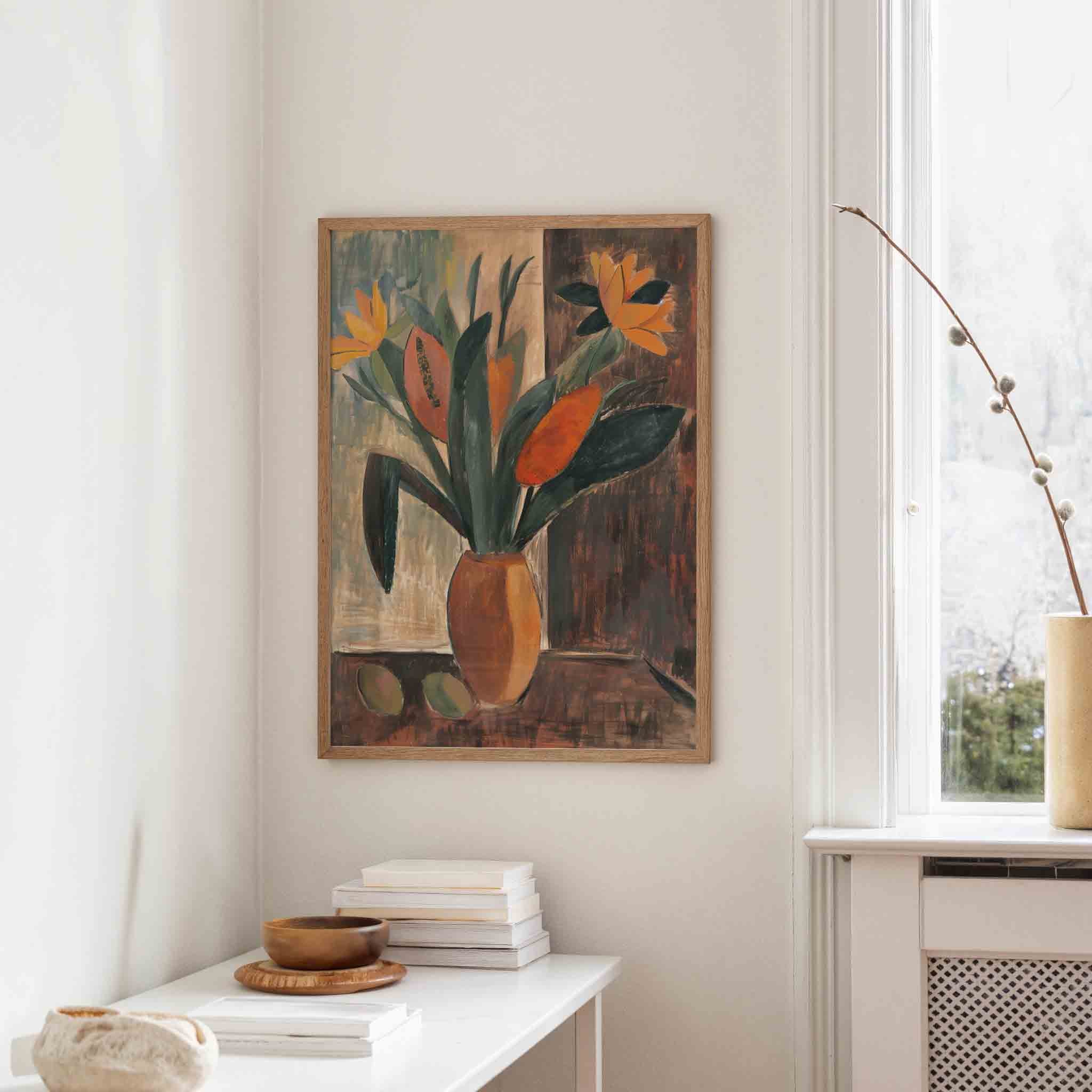 Bloemen in vaas Poster