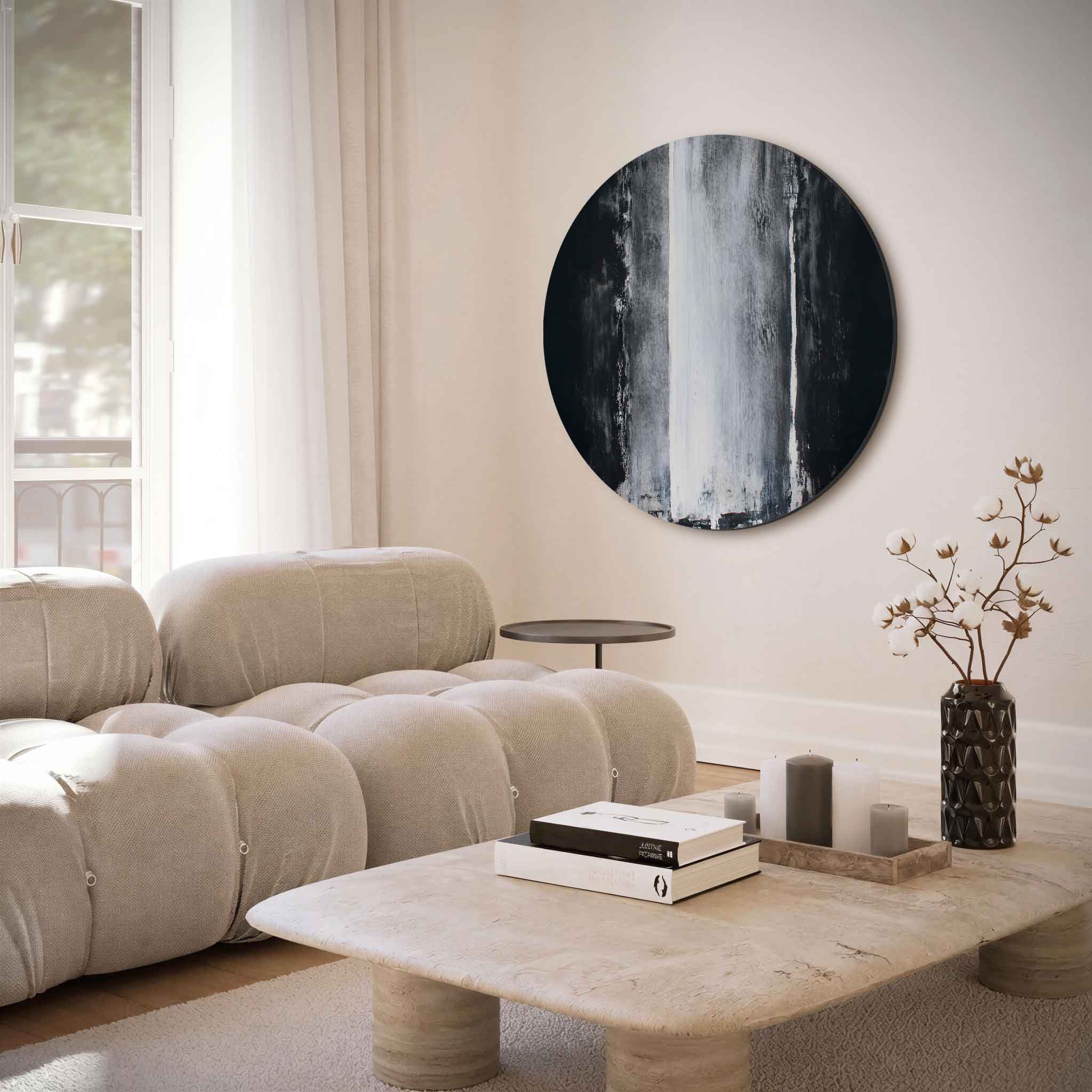 Zwart wit abstracte Muurcirkel