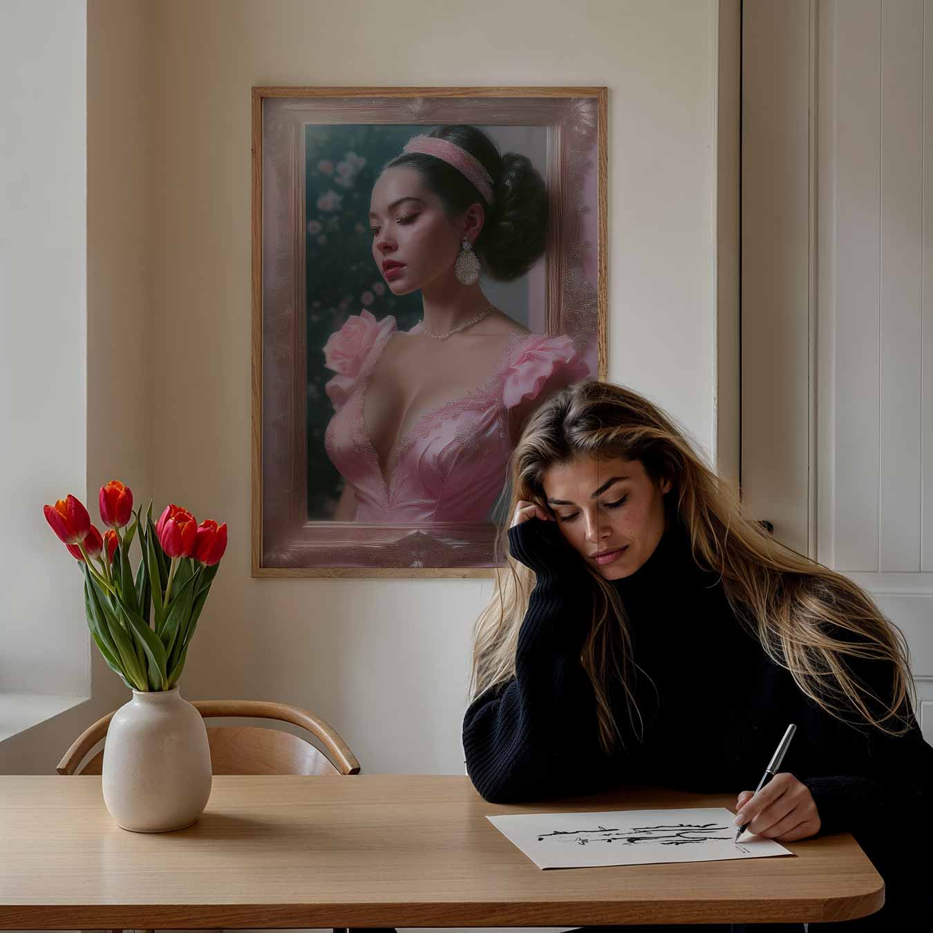Sierlijke Elegantie Portret Poster-WallArtistic