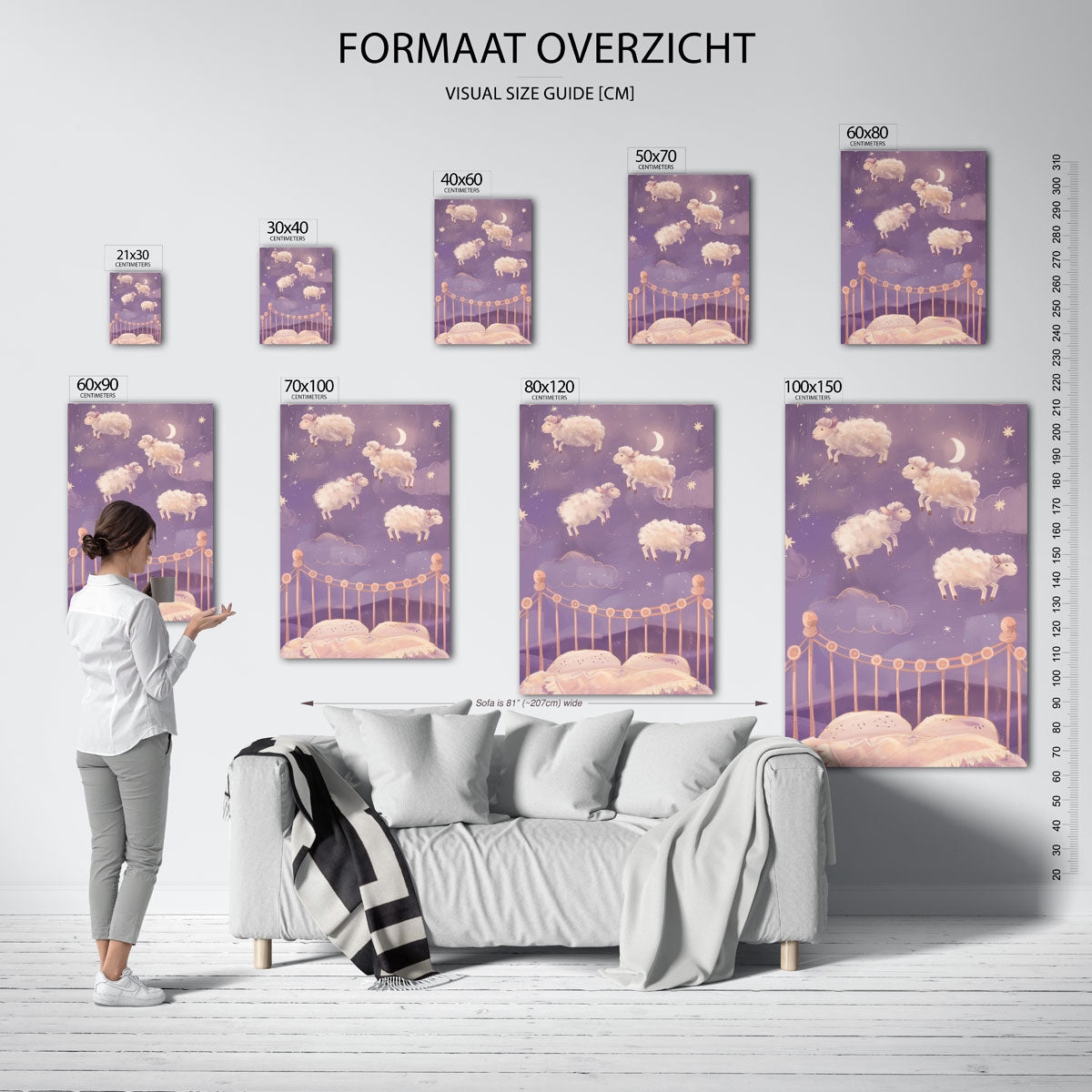Schapen en bed Poster