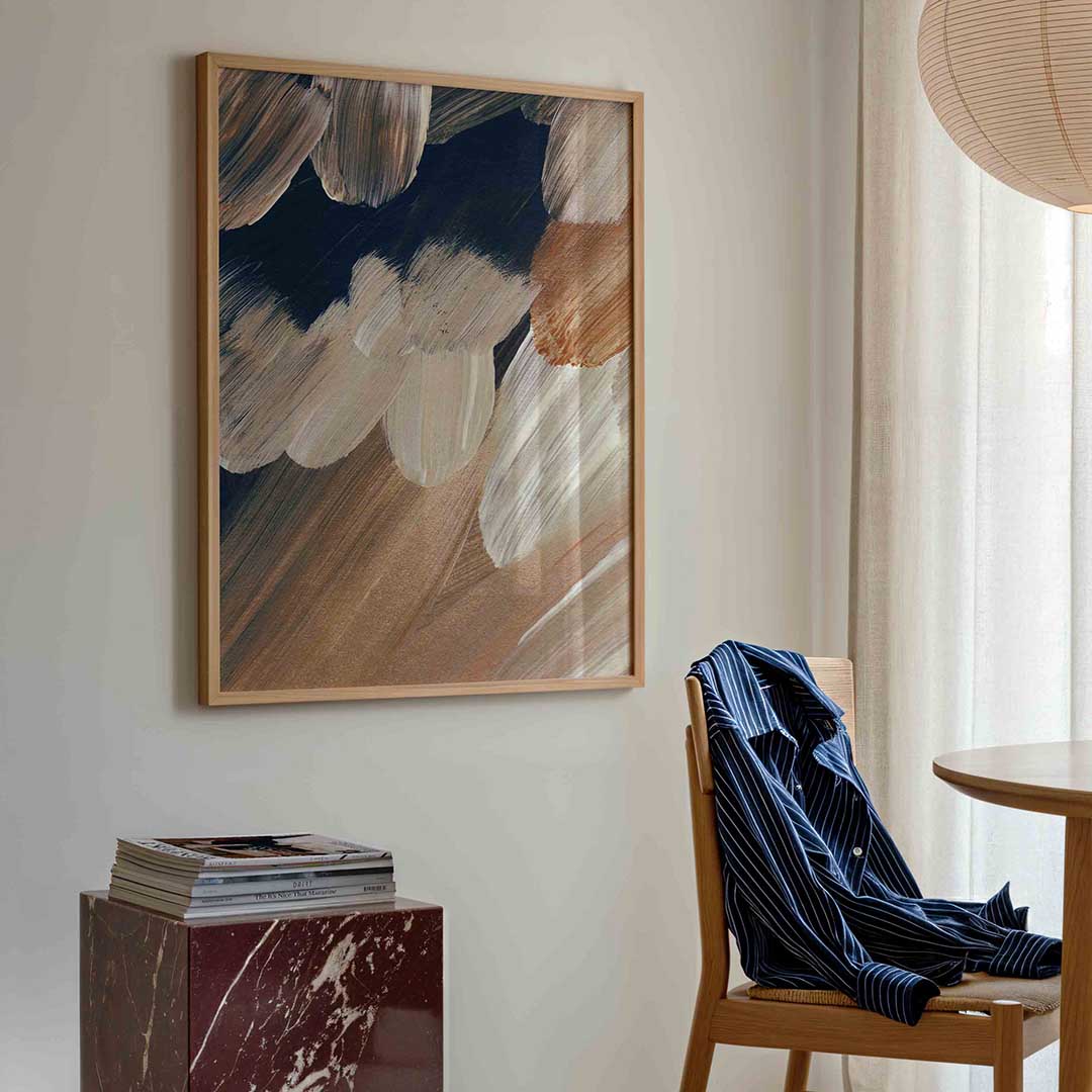 Abstracte penseelstreken Poster