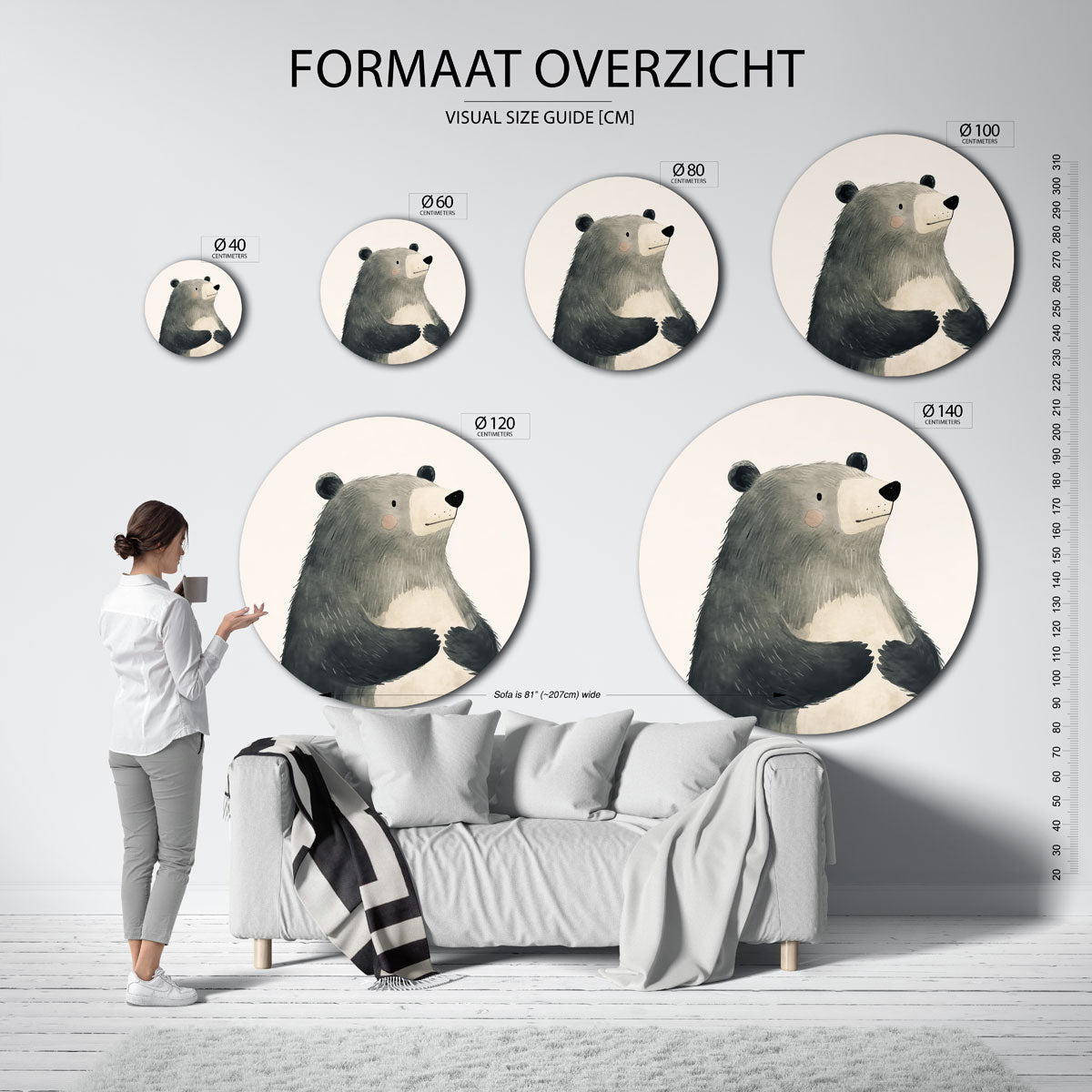 Beer illustratie Muurcirkel