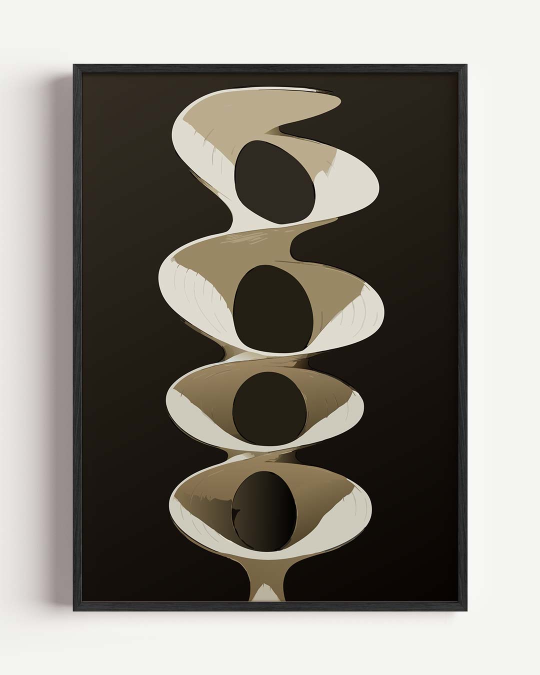 Abstracte Sculptuur in Bruintinten Poster-WallArtistic