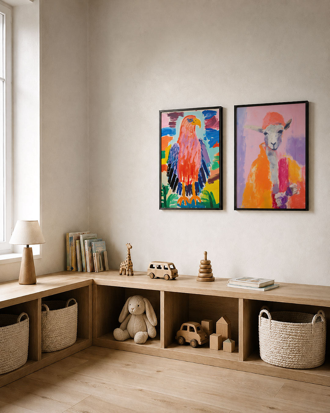 Kleurrijke vogelvlakken Posterset